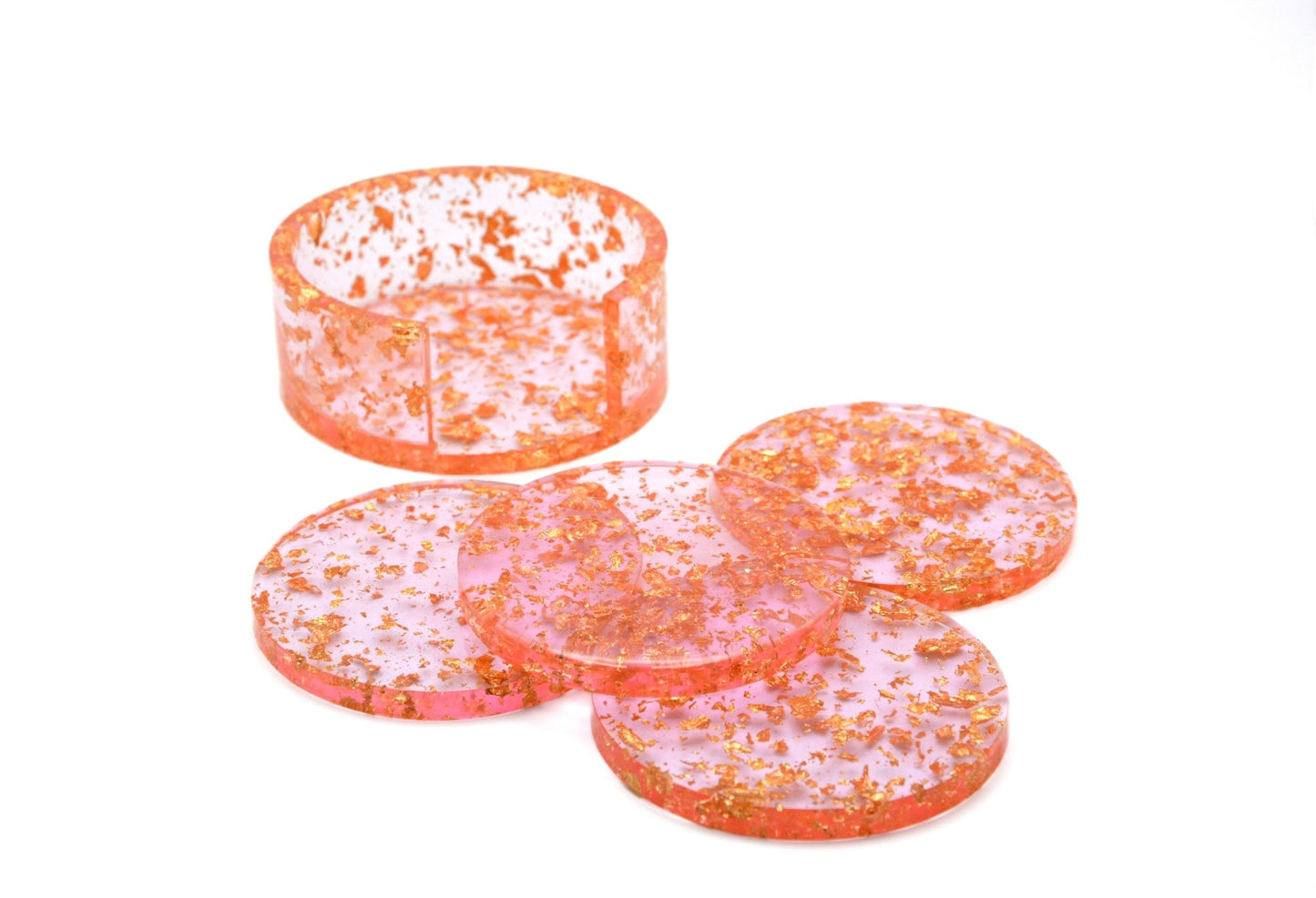 PINK GOLD LEAF COASTER SET - House of Savage