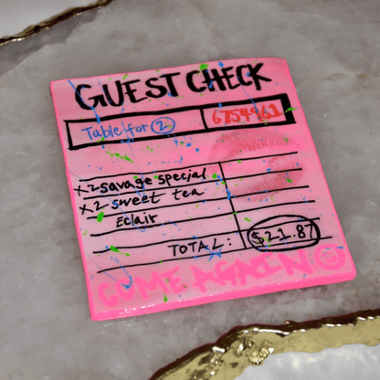 SAVAGE “CHECK PLEASE” CERAMIC COASTER - House of Savage