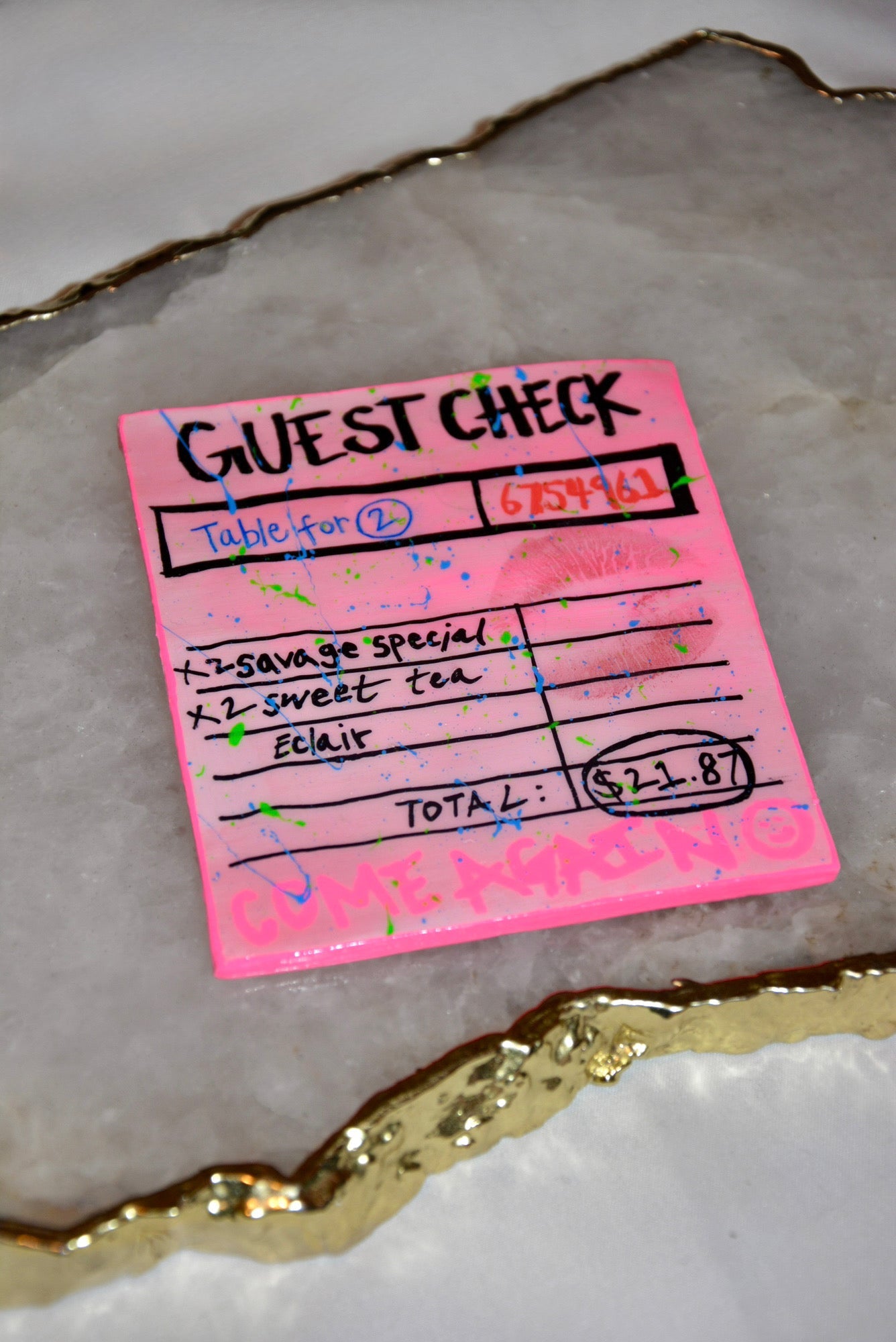 SAVAGE “CHECK PLEASE” CERAMIC COASTER - House of Savage