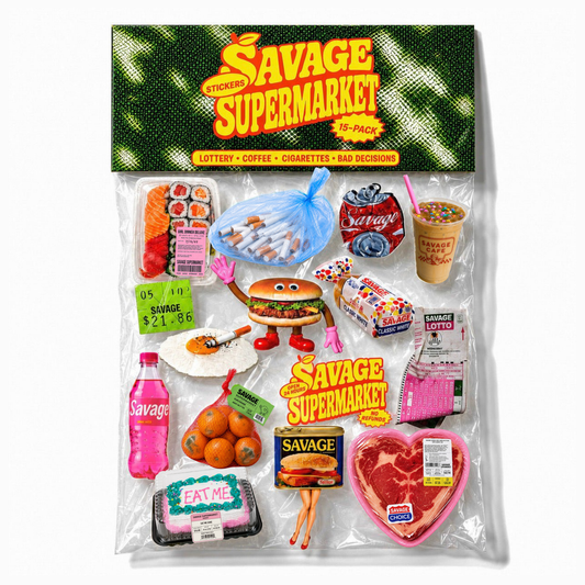 SAVAGE SUPERMARKET STICKER PACK - House of Savage