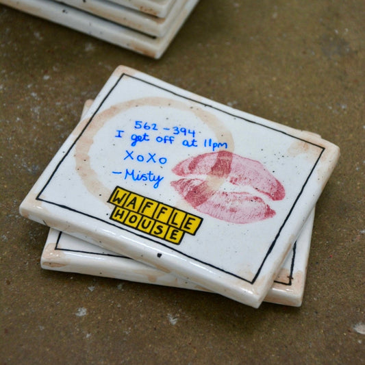 USED DINER NAPKIN COASTER - House of Savage