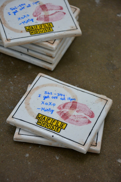USED DINER NAPKIN COASTER - House of Savage
